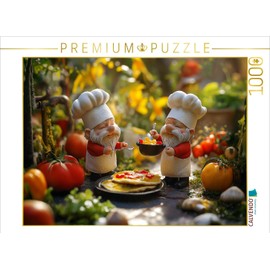 CALVENDO Puzzle The Koch Garden Gnomes in The Kitchen | 1000 Pieces Size 25" x 19"