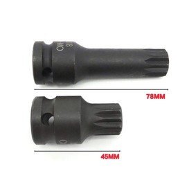 6 Pcs 1/2" Drive Torx Driver Impact Socket Set, Chrome-Molybdenum Steel, M14 M16 M18 Impact Torx Bits Set