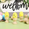 LIFKOME Easter Egg Cup 24pcs Wooden Egg Holder DIY Unfinished