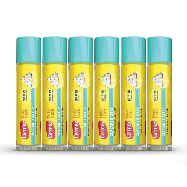 Carmex Daily Care Moisturizing Lip Balm With Sunscreen in Cupcake Batter - 6 Count