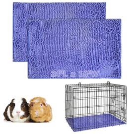 PINVNBY 2 PCS Guinea Pig Cage Liner Washable Guinea Pig Fleece Cage Liners Reusable & Non-Slip Guinea Pig Pee Pads Small Animal Cage Accessories for Bunny Rabbit Hamster Rat Ferret (Purple, 24" x 16")