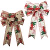 MOIHSING 2 Pcs Christmas Wreath Bows 9x13.8 Inch, Merry Christmas