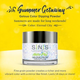SNS Nail Dip Powder, Gelous Color Dipping Powder - Eternal City (Gray, Glitter) - Long-Lasting Dip Nail Color Lasts 14 Days - Low-Odor & No UV Lamp Required - 1 OZ