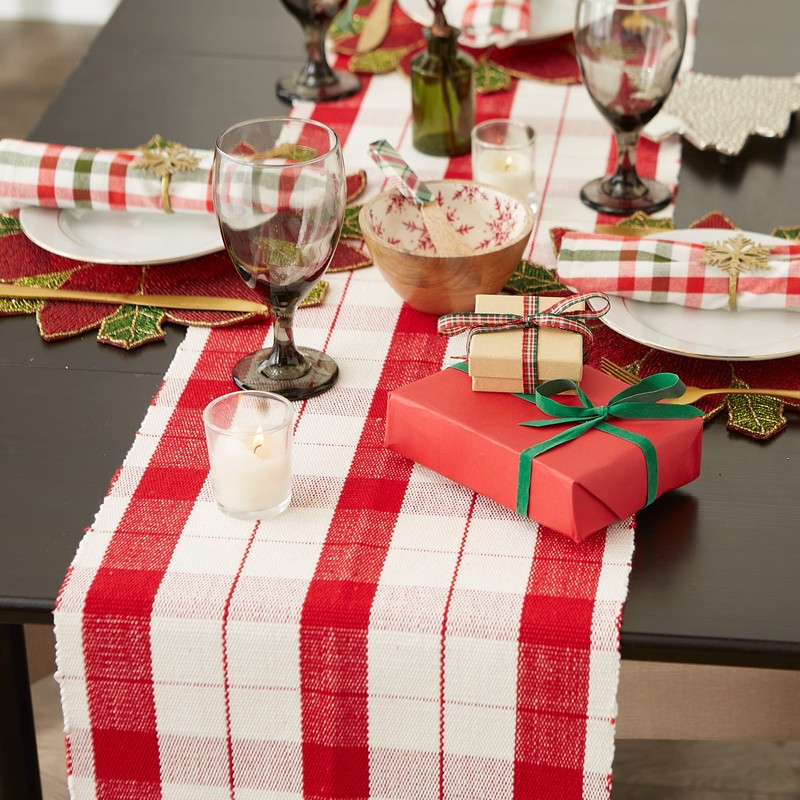 DII Christmas Basics Cotton Holiday Tabletop Collection, Table Runner, 13x72,