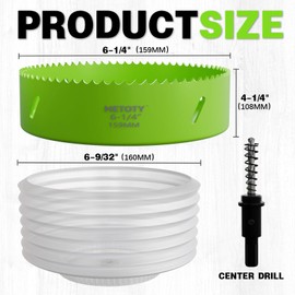 Bi-Metal 6-1/4 Inch Hole Saw for Recessed Lights, 6.25" Hole Cutter with Dust Bowl Catcher – Cuts Wood, Thin Metal, PVC,Ideal for LED Lighting Installation