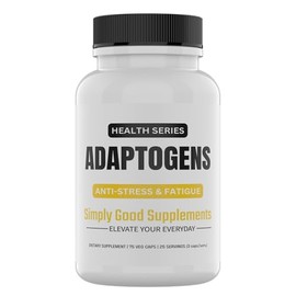 Simply Good Supplements Adaptogens Supplement – Blend of Ashwagandha, Rhodiola, Cordyceps, Reishi & Lion’s Mane (500mg) – Stress Support & Focus – 75 Veggie Capsules