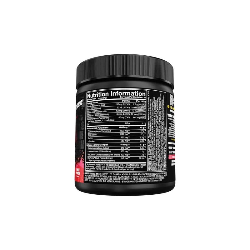Mutant Madness Ponche De Frutas 30 Servicios Pre Entreno