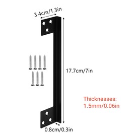 Door Latch Guard Stainless Steels Home Security Door Lock Plate L-Shaped Outswing Door Security Protector Extra Security Home Security Door Latch Cover to Block Access Black (7in-1pcs)