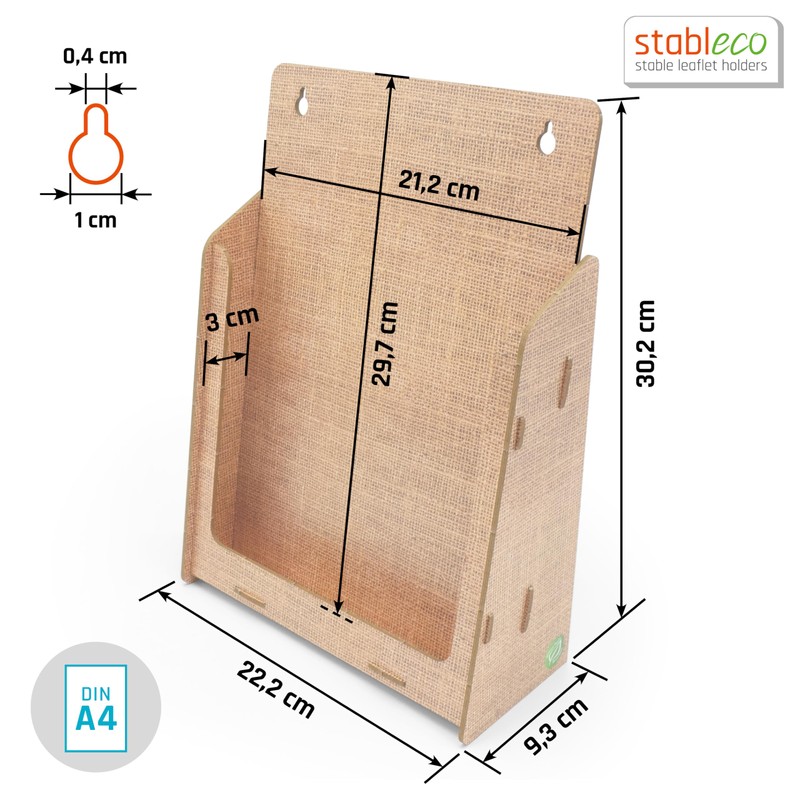 stableco 1x Ecological Wall Brochure Stand DIN A4 Vertical 1