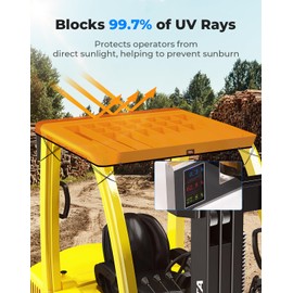 KEMIMOTO Forklift Shade Cover Heavy Duty Waterproof Fork Truck Sunshade Top 51in x 43in Anti-UV Rain Canopy Cover for Forklift Capacity up to 8000 lb