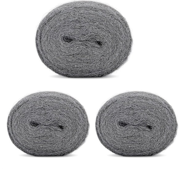 3 Packs of Stainless Steel Wool, Steel Velvet Filled Fabric