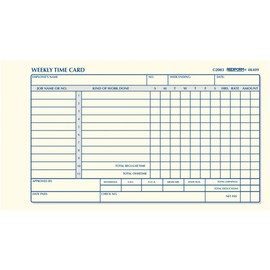 Rediform Employee Time Card, Weekly, 4.25 x 7 Inches, 100 per Pad (4K409)