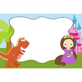 30 Blank Cards Invitations Thank You Cards Dinosaur Princess Kids Birthday Party + 30 White Envelopes