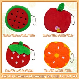 FuninCrea Coin Purse Creative Plush Fruit-Shaped Small Purses for Women and Girls, Small Coin Purse Cute Cartoon Coin Pouch for Storage Coin Key Jewelry Earphones Data Cables (Style 2-1 Pack)