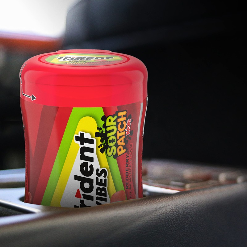 Trident Vibes SOUR PATCH KIDS Redberry Sugar-Free Chewing Gum, 40
