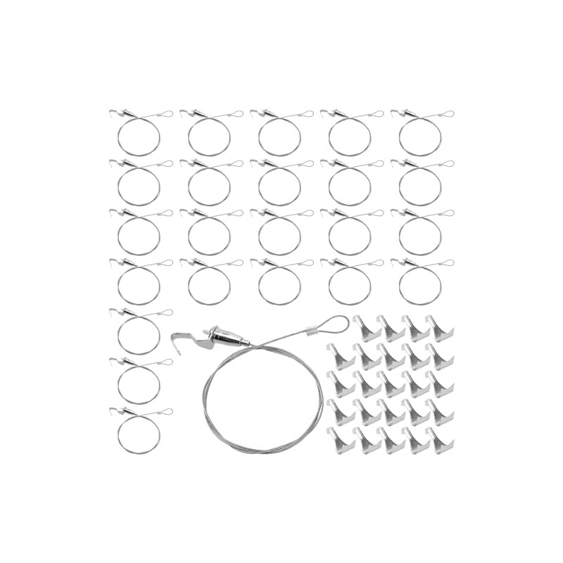 HEIHAK 24 Pack Picture Rail Hanging System - 3.3ft(100cm) Adjustable