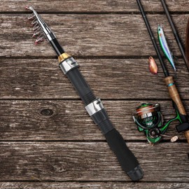 Sea Fishing Rod EAV Handle Small Durable Reel Seat Compact Rod Throwing Rod Explosion-proof Ring Ceramic Guide Short Pole Ice Fishing Rod Mini Saltwater Fishing Tool (1.5M)