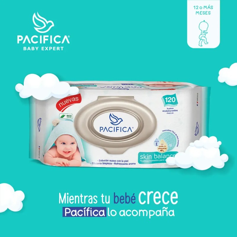 Toallitas Húmedas Para Bebé Pacífica Baby Care 12 Pack 120