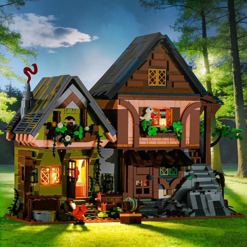 BNG Medieval Cabin Building Set, House Building Block Set with