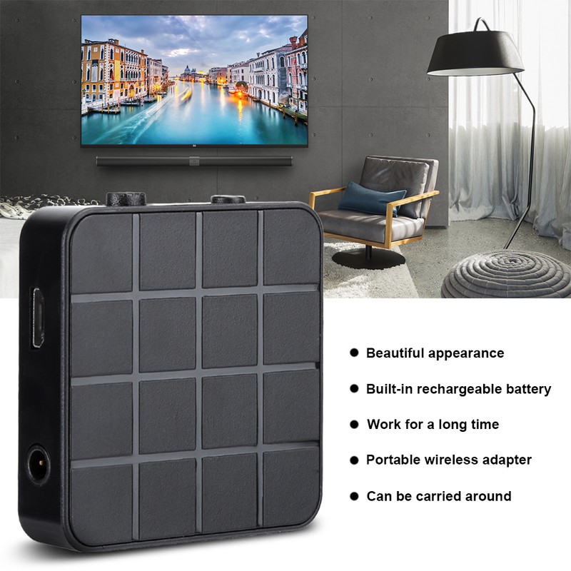 Wireless Audio Adapter Transmitter Receiver 2‑in‑1 for Bluetooth 5.0 TV