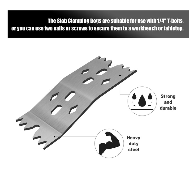 RIMLUFE 6PCS Slab Clamping Dogs for Woodworking Tools, Pinch Dogs