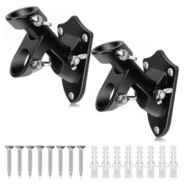 Set of 2 Flag Holder Z Shape with Mounting Hardware Flag Pole Durable Easy to Install Adjustable Wall Floor Mount Display (Black)