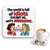 Friendship Gifts for Women, Funny Wooden Coaster for Friends, 3.9×3.9inch