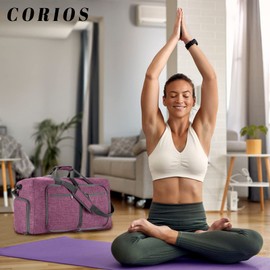 CORIOS Travel Duffle Bag for Men/Women 85L Foldable Sport Duffel Bag Gym Tote Bag with Shoes Compartment Large Overnight Bag Weekend Shoulder Bag Lightweight Carry On Luggage Hospital Bag Dark Purple