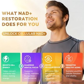 Suplemento líquido NAD+ 1500mg - Fórmula de alta absorción - 30 paquetes | Resveratrol liposomal NAD con PQQ CoQ10, NAD Plus aumenta la energía celula