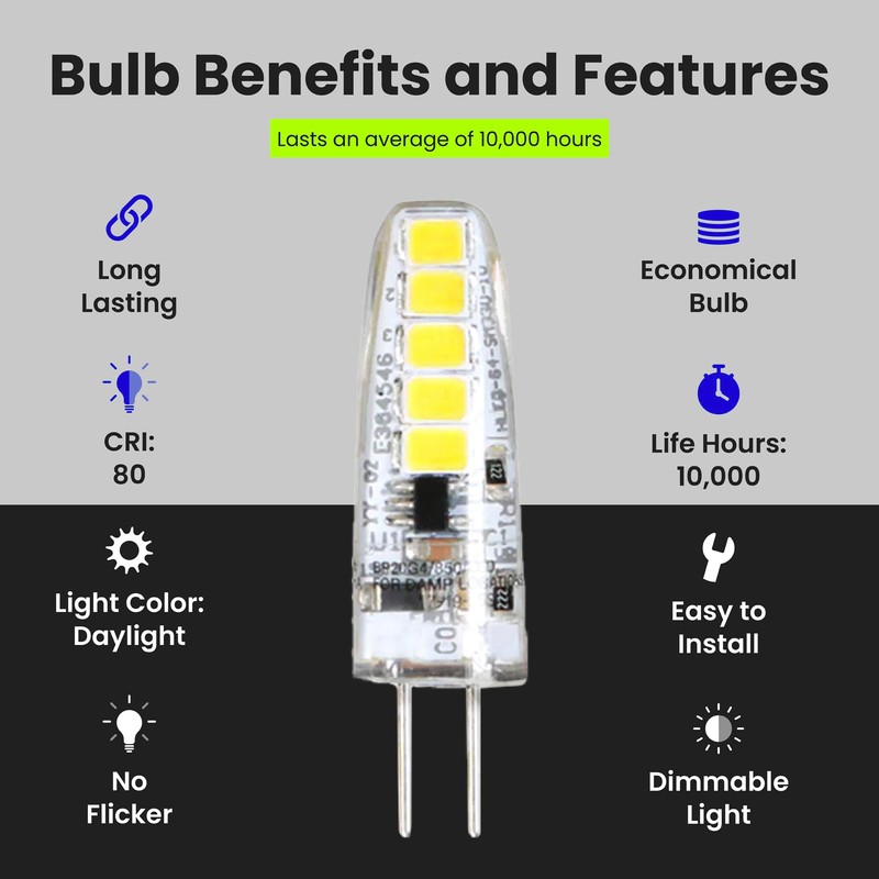 Feit Electric G4 LED Bulb, Dimmable, 20W Equivalent, 12V, 5000K