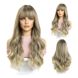 Peluca De Pelo Largo Big Wave Air Bangs