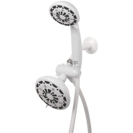Waxman Serene Premium Fixed Shower Head with Handheld Attachment and 6 Spray Settings, White (1 Pack)
