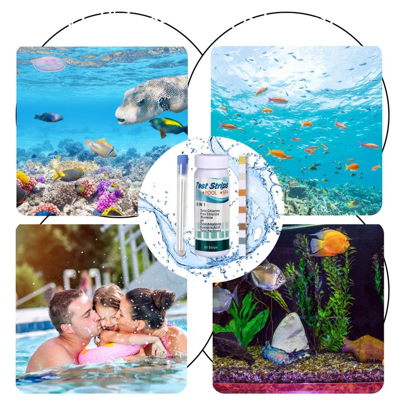 Test Strips Aquarium, Aquarium Accessories for Regular Water Quality Control,