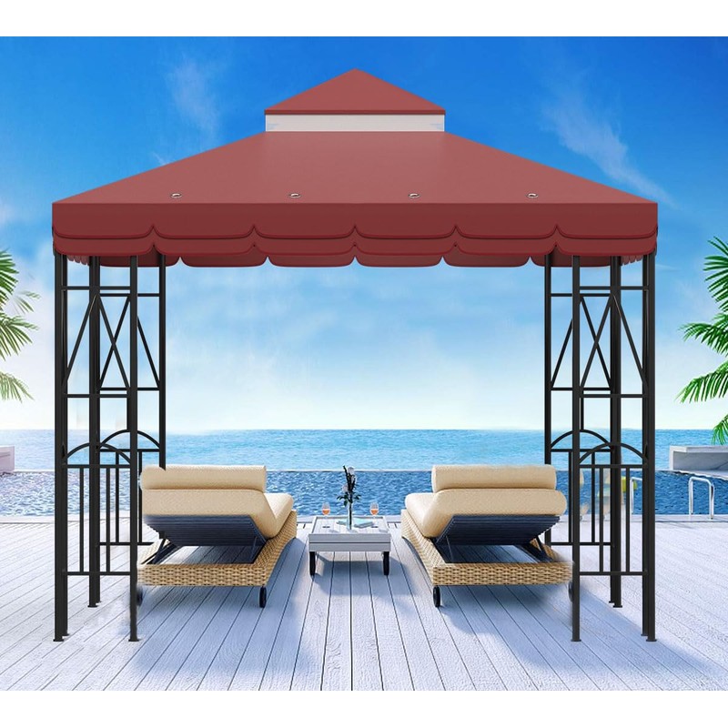 Morikoro 10x10 Canopy Replacement Top Double Tiered Gazebo Cover for