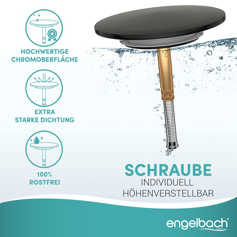 Engelbach® Bathtub Plug with Universal Fit - Plug Bathtub Rustproof