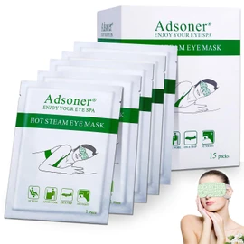 Adsoner Steam Eye Mask, 15 Packs Hot Steam Eye SPA Mask for Dry Eyes, Travel Essentials & Relaxation Gifts for Women, Men Lavender Fragrance Warming Eye Patch