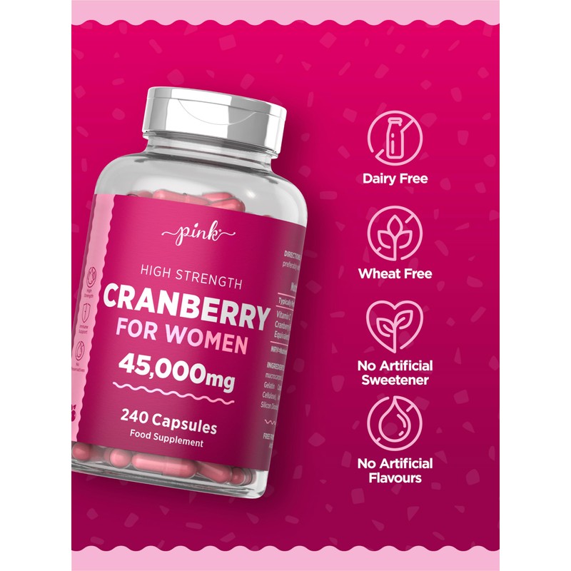 Cranberry Capsules 45000mg for Urinary Infections | 240 High Strength