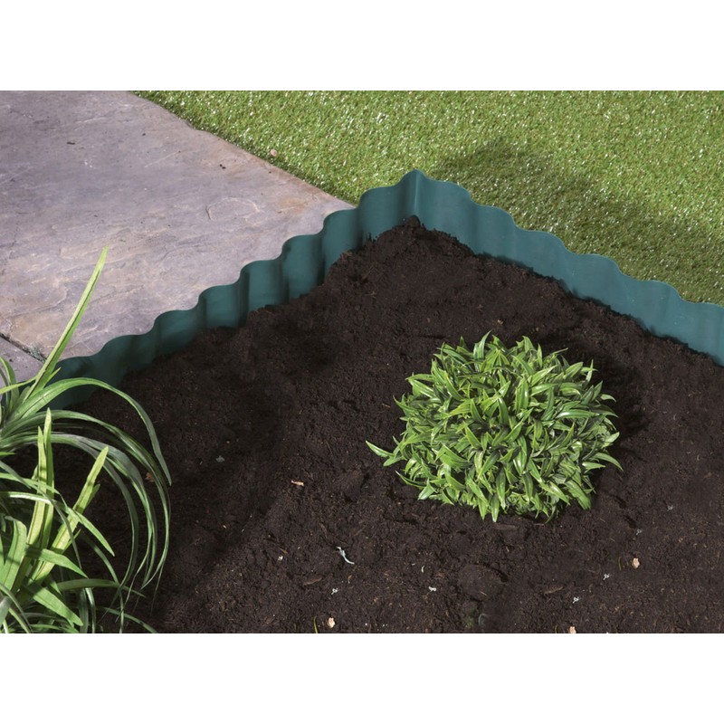 Garden Lawn Edging Green Plastic Wave Landscape Edging Flower Bed
