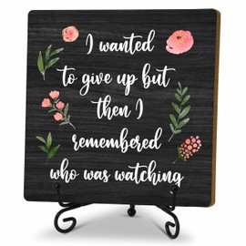 Graduation Decorations, Graduation Gifts for Her Him, Floral Grad Quotes Wooden Sign with Iron Stand for Desk Table Shelf Decor 5 x 5 Inches - A07