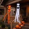 2Pcs Halloween Ghost Windsock with Lights Outdoor Decor