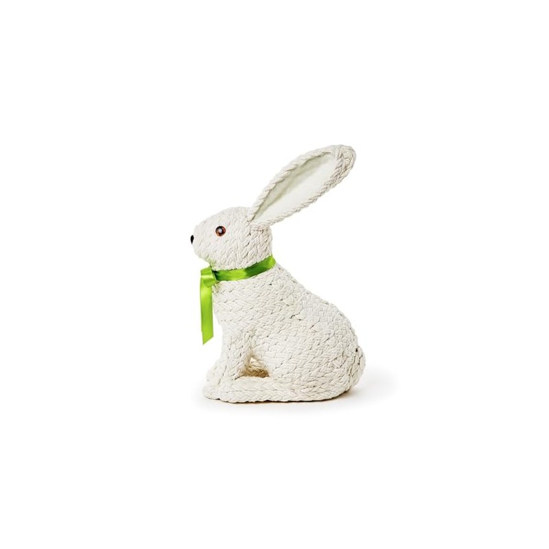 Two's Company Hand Crafted Easter Bunny, 9.25-inch Width x 6.5-inch