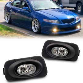 WEZEMLIGHT Fog Lights Assembly Compatible With Honda Acura TSX 2004-2005 Included Switch And Wiring Kit OEM Part Number:08V31S5D1M102, AC2592106, 08V31S5D1M101, AC259310(Clear Lens)