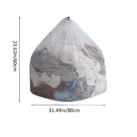 2Pcs Mesh Laundry Bags Extra Large Mesh Laundry Bag with Drawstring Washing Machine Mesh Wash Bags for Delicates Clothes,Bed Linen,Toys etc.(23.62x31.49inch/60 * 80cm)