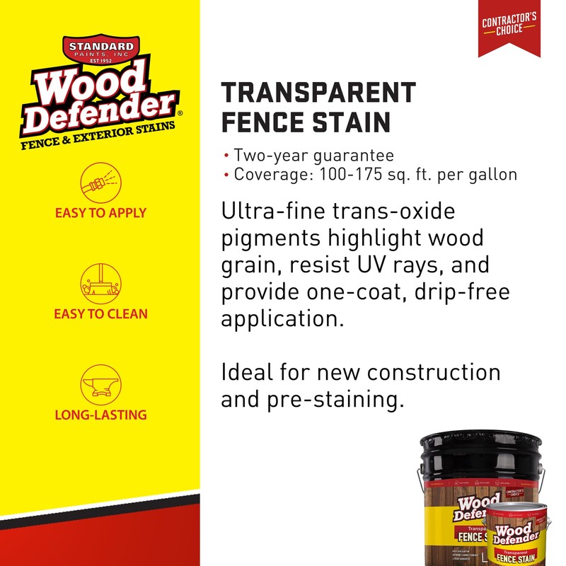 Wood Defender Transparent Fence Stain Redwood Gallon