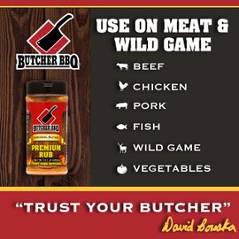 Butcher BBQ | The Premium Rub | 16oz | World Championship Winning Formula | Turkey Seasoning Rub | Gluten Free | Tastes Like Cooking Over Open Flame | Great For Pork Rub, Dry Rub and Smoking Ribs