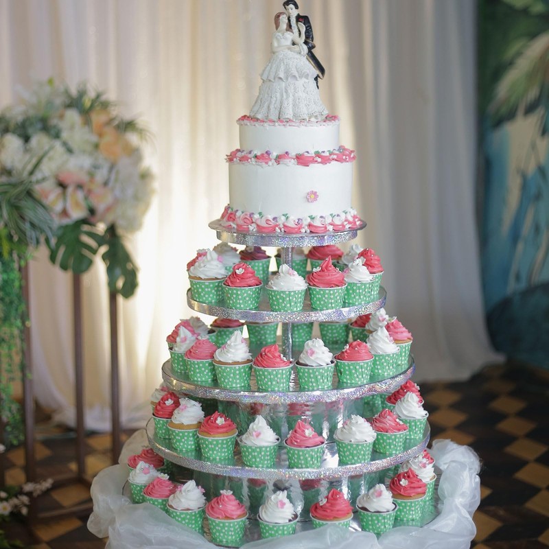 sourcing map 50 Set Cupcake Liners with Dome Lids, Muffins