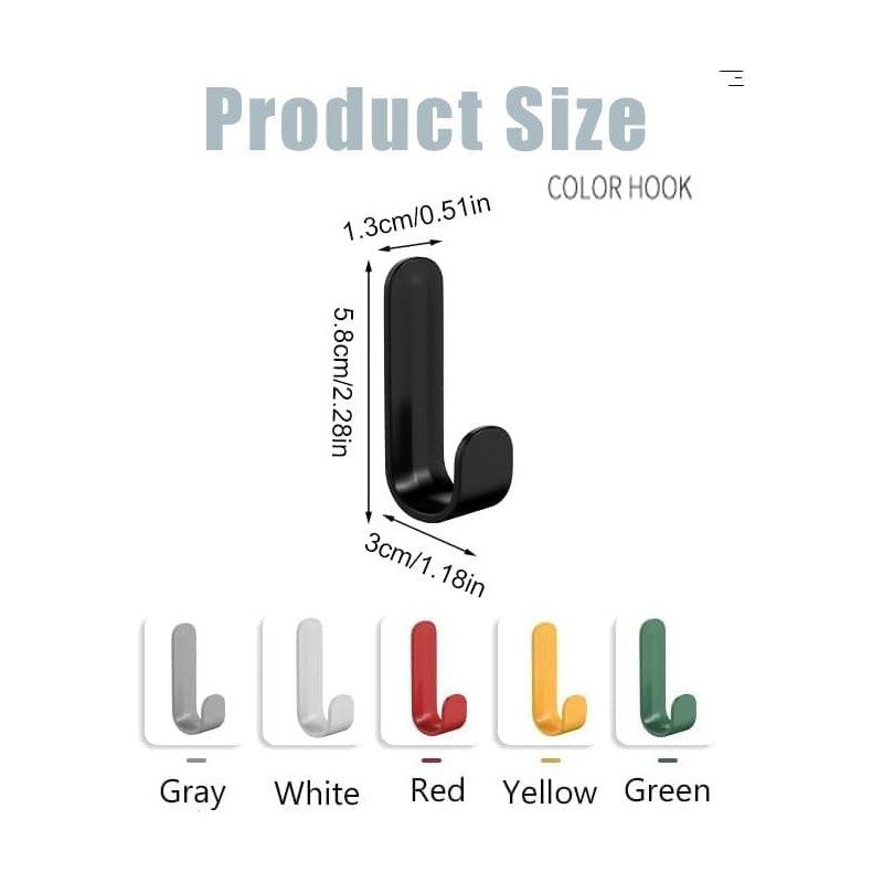 PENGYIP 12Pcs White J-Shaped Wall Hooks, Heavy Duty, Rust Resistant,