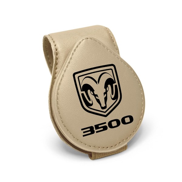 iPick Image for RAM 3500 Beige Leather Magnetic Sunglass Holder