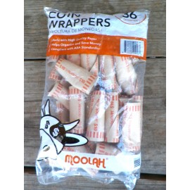 MOOLAH Quarter Coin Wrappers 36 count Moolah Brand NEW in Bag