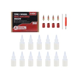 E-SDS Tire Balance Beads 2 oz x 12, Tire Beads for Balance, Tire and Wheel Balancing Beads for Motorcycle/Car/RV with Installation Tools